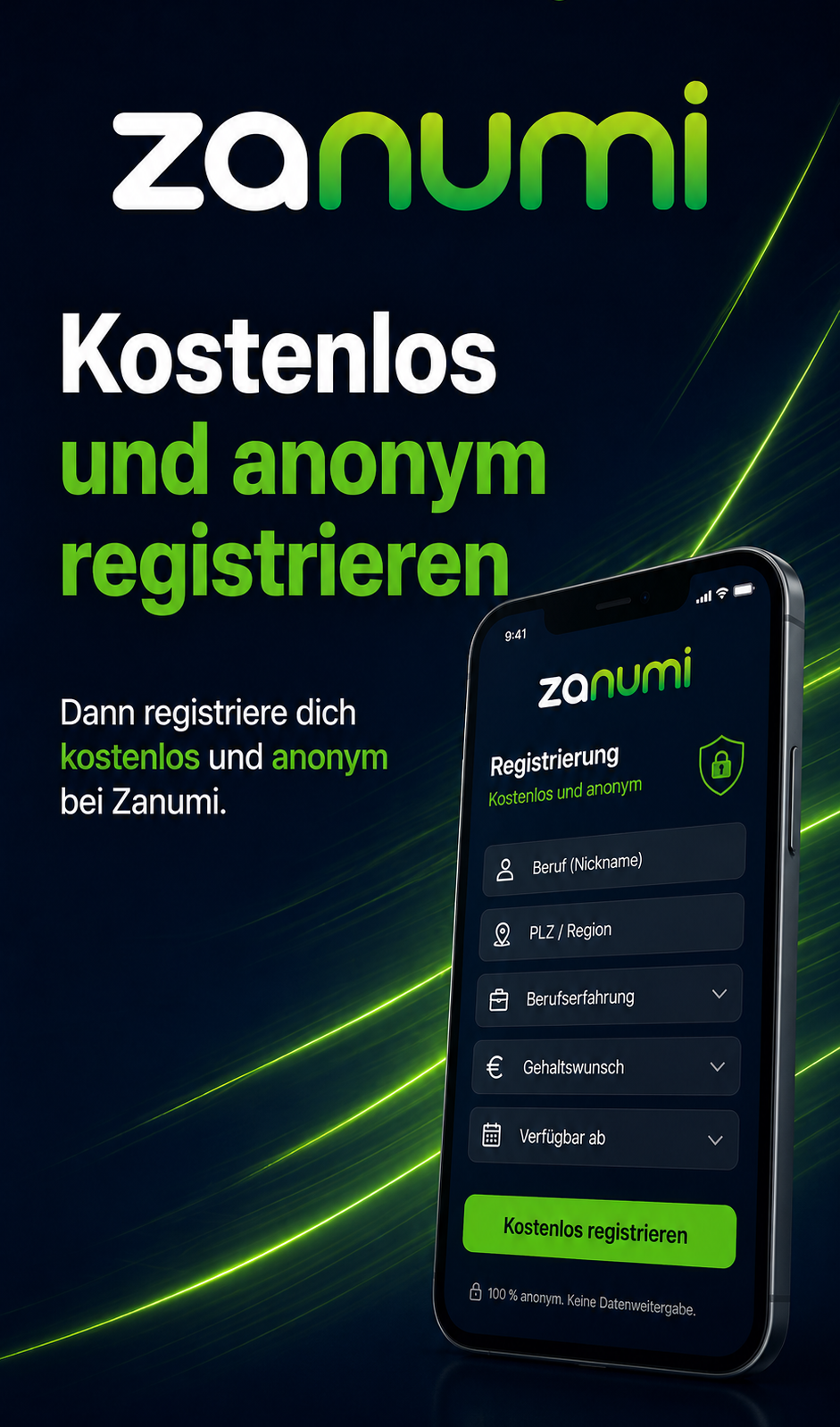 Kostenlos registrieren und Profil anlegen